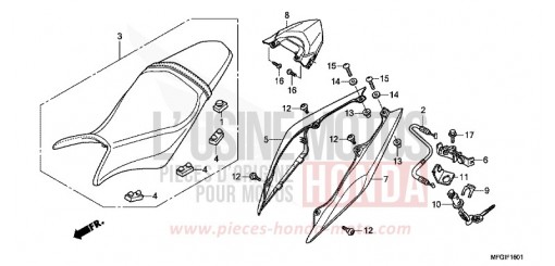 SITZ/WINDLAUF, HINTEN (2) CB600FB de 2011